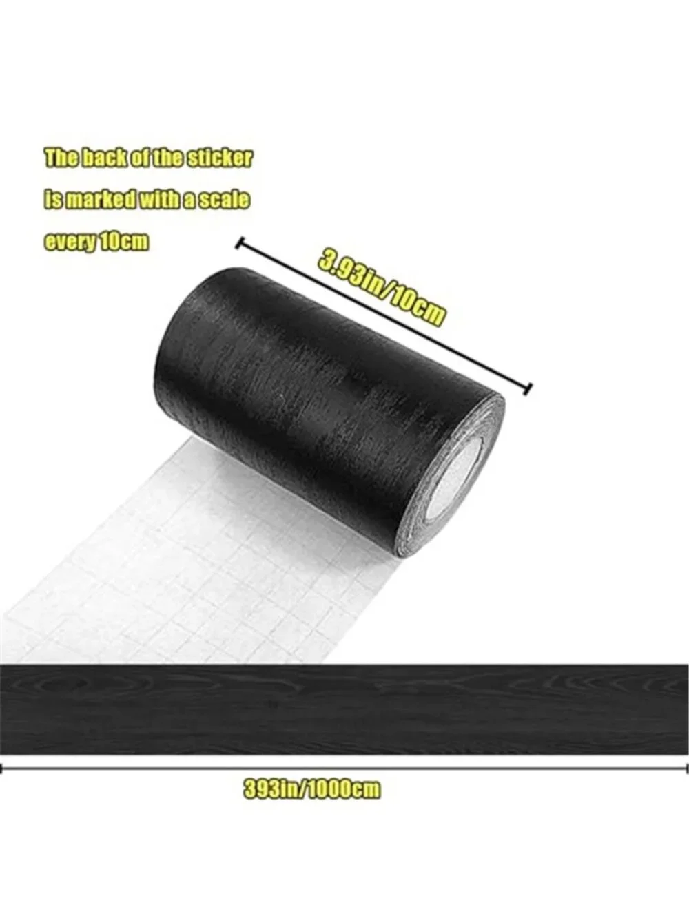 Black Wood Grain Peel Stick Wallpaper Border Waterproof Wall Sticker Kitchen Tub